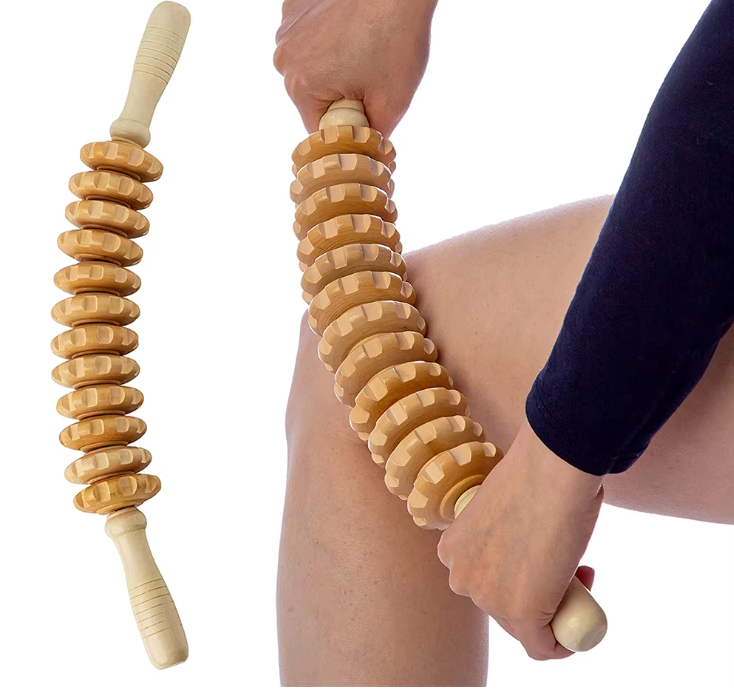 Curved Wood Massage Roller Stick