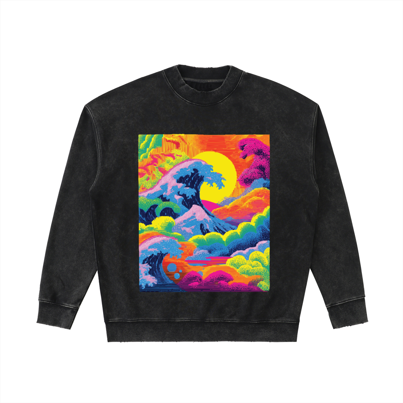 Neon Surf Tribe Drop Shoulder Crewneck Sweatshirt Limited Print RRCN19