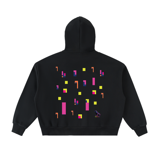 Fleeced Full-Zip Boxy Hoodie