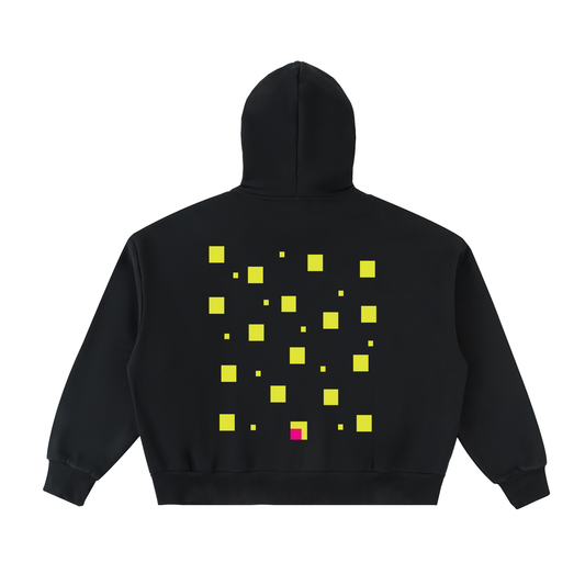 Fleeced Full-Zip Boxy Hoodie