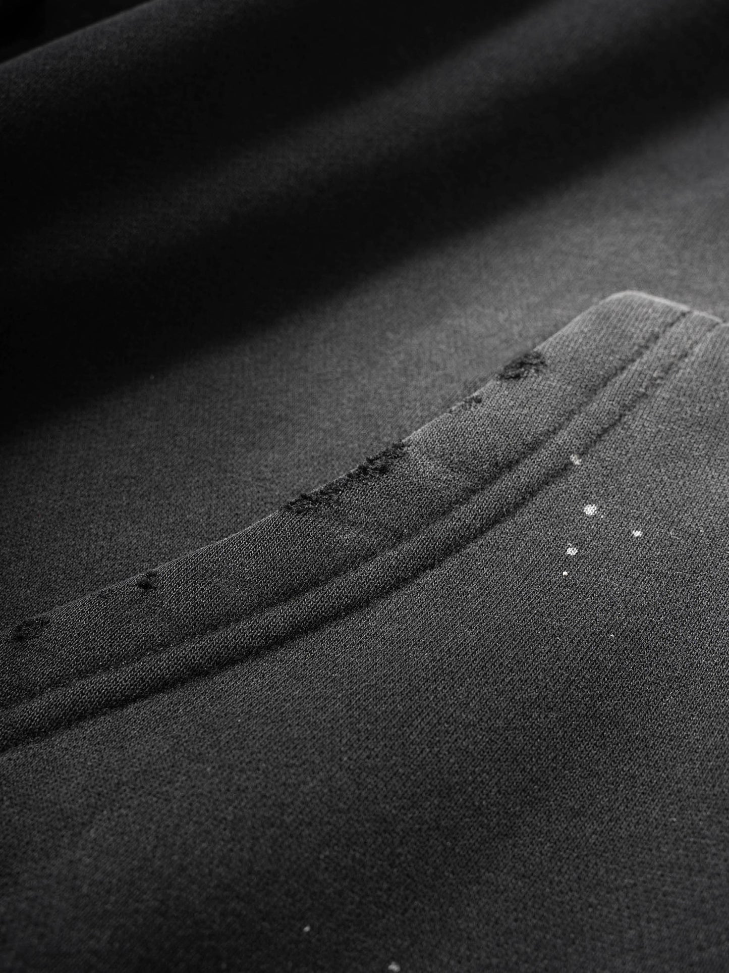 Vintage Washed Frayed Fleece Hoodie