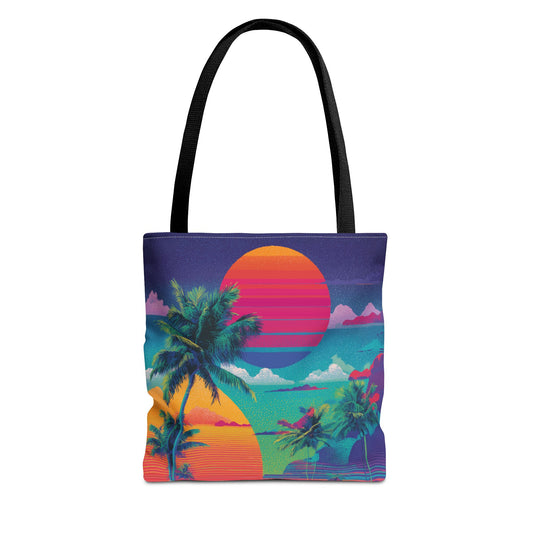 Neon Hawaii Surf Tribe Tote Bag Vinyl Beach Bag