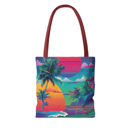 Neon Hawaii Surf Tribe Tote Bag Vinyl Beach Bag