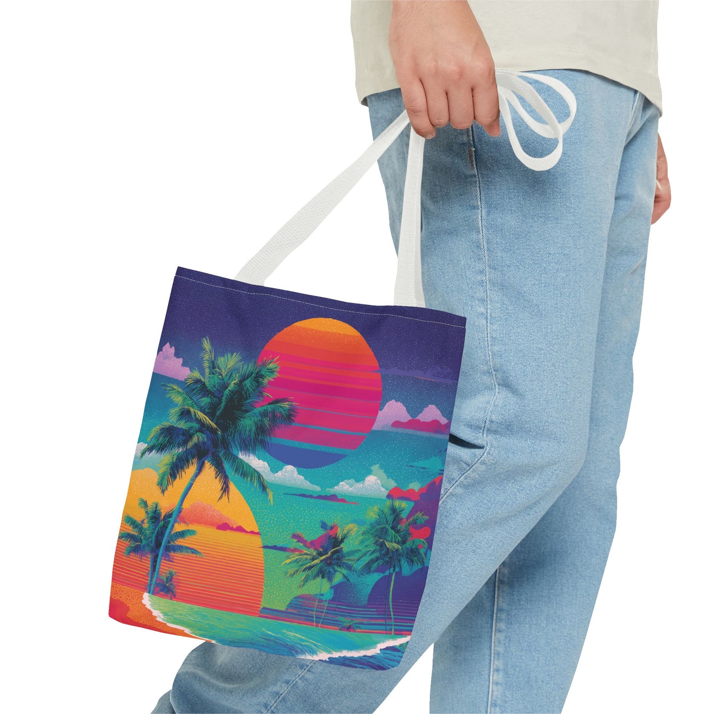 Neon Hawaii Surf Tribe Tote Bag Vinyl Beach Bag