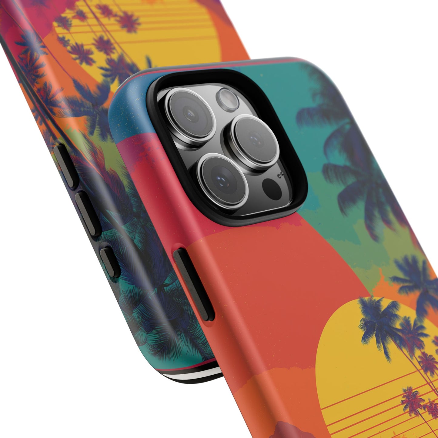 Vibrant Phone Case, Tropical Sunset Design, Beachy Vibes, Summer Accessory, Cool Gift for Surf Lovers, Durable Tech Cover