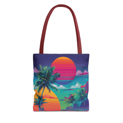 Neon Hawaii Surf Tribe Tote Bag Vinyl Beach Bag