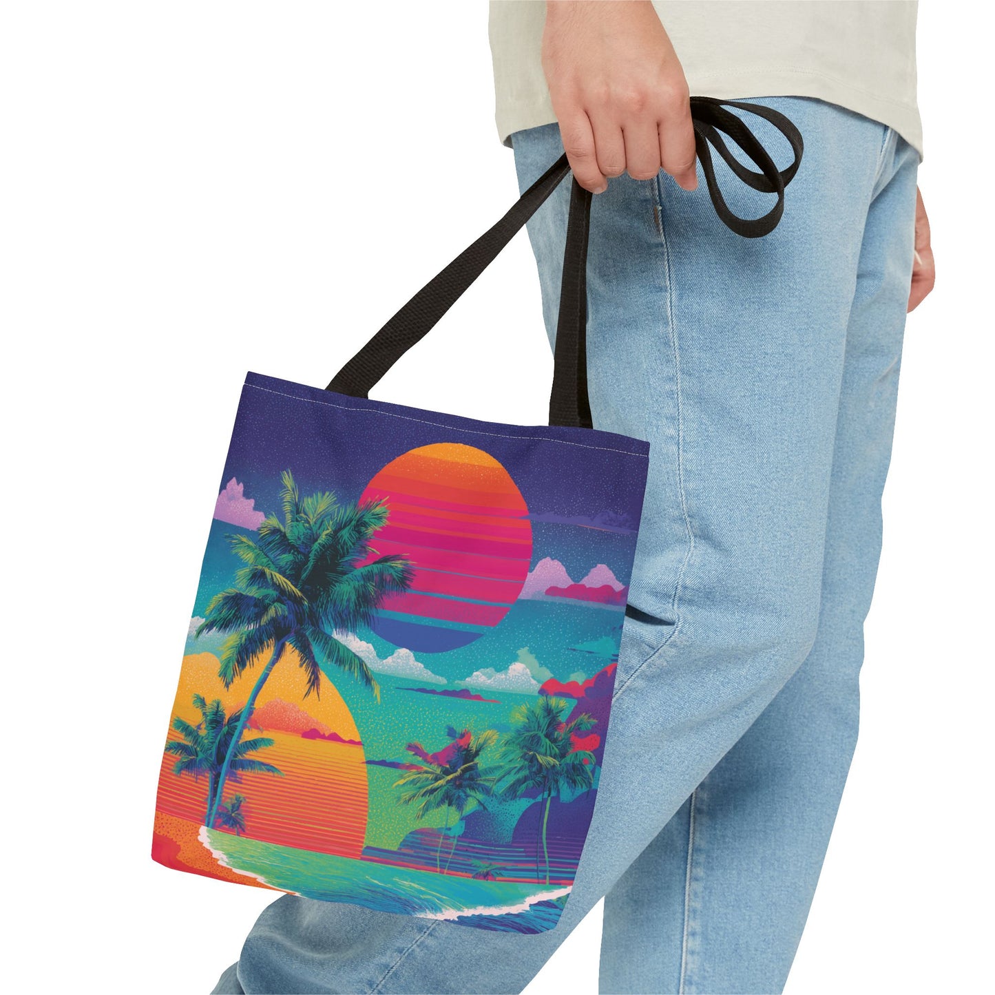 Neon Hawaii Surf Tribe Tote Bag Vinyl Beach Bag