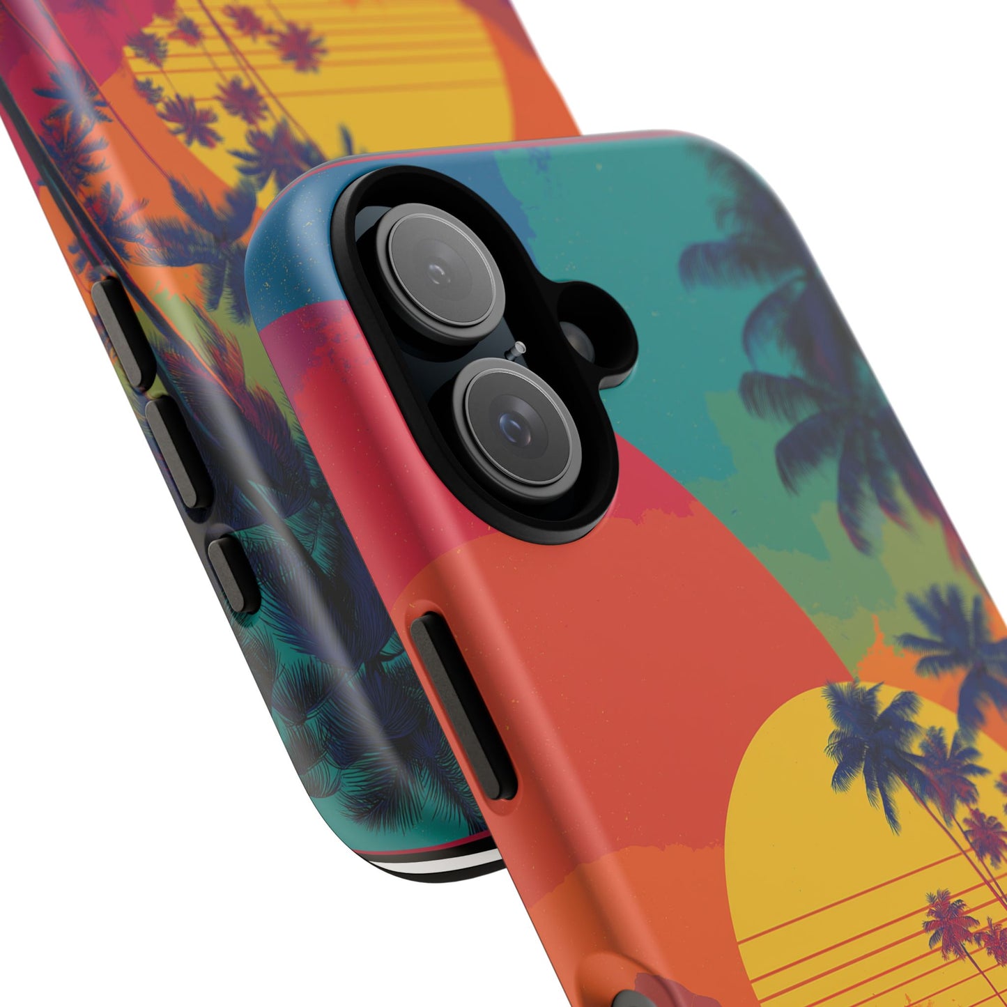 Vibrant Phone Case, Tropical Sunset Design, Beachy Vibes, Summer Accessory, Cool Gift for Surf Lovers, Durable Tech Cover