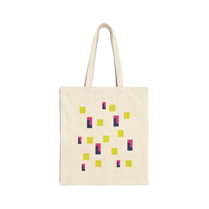 Colorful Geometric Cotton Tote Bag, Eco-Friendly Shopping Bag, Stylish Carryall, Gift for Her, Summer Accessory
