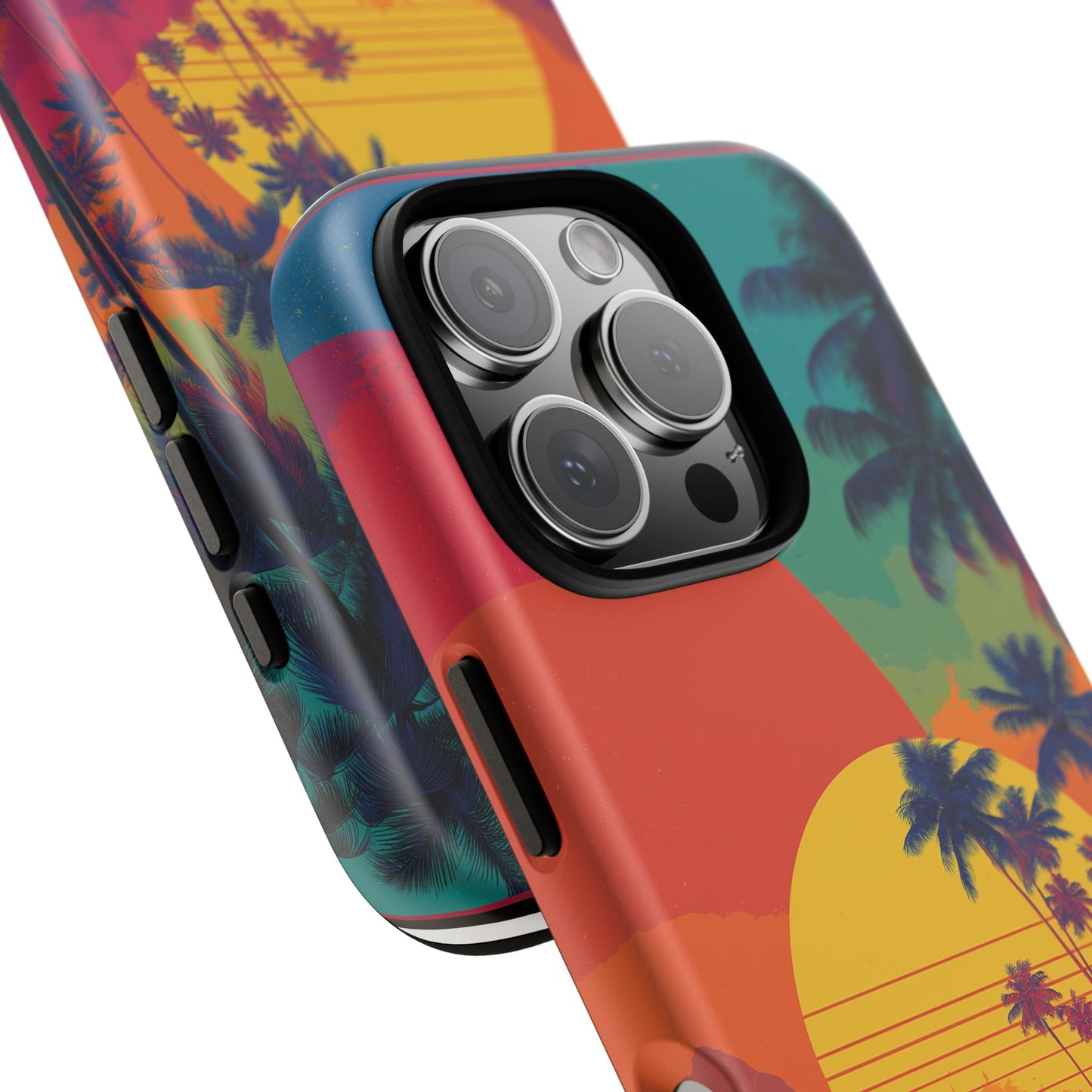 Vibrant Phone Case, Tropical Sunset Design, Beachy Vibes, Summer Accessory, Cool Gift for Surf Lovers, Durable Tech Cover