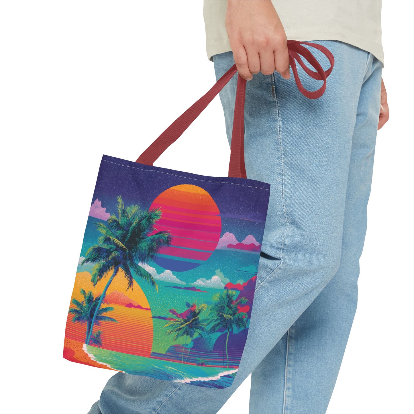 Neon Hawaii Surf Tribe Tote Bag Vinyl Beach Bag