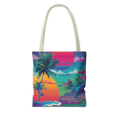Neon Hawaii Surf Tribe Tote Bag Vinyl Beach Bag