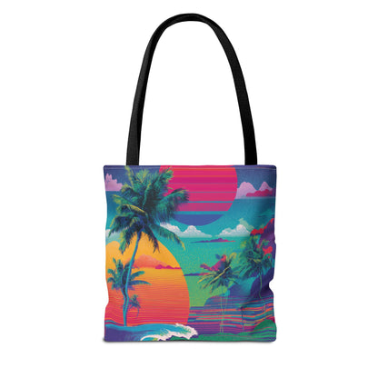 Neon Hawaii Surf Tribe Tote Bag Vinyl Beach Bag