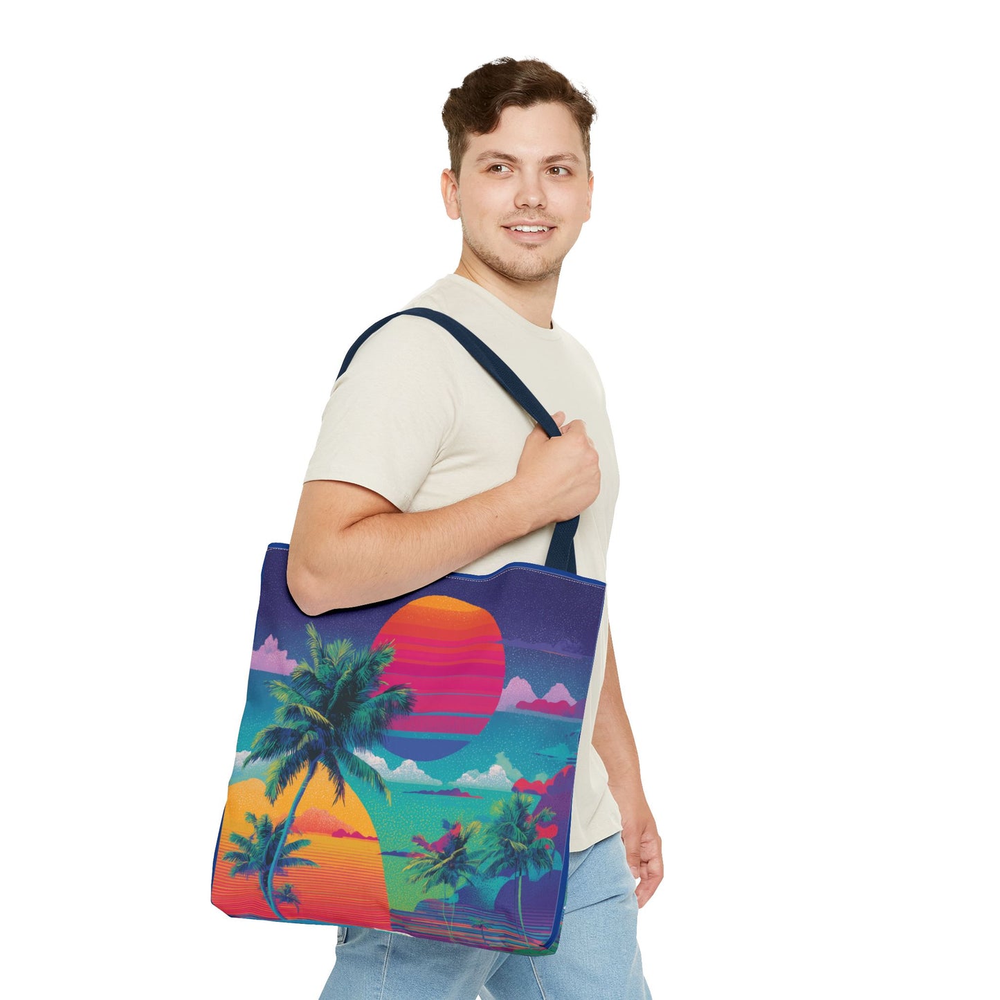 Neon Hawaii Surf Tribe Tote Bag Vinyl Beach Bag