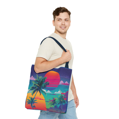 Neon Hawaii Surf Tribe Tote Bag Vinyl Beach Bag