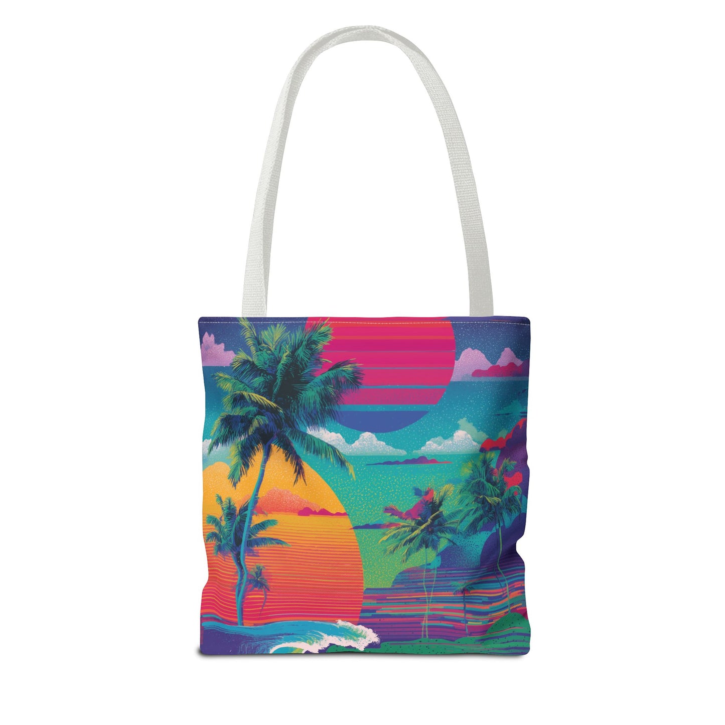 Neon Hawaii Surf Tribe Tote Bag Vinyl Beach Bag