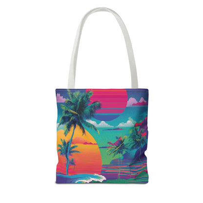Neon Hawaii Surf Tribe Tote Bag Vinyl Beach Bag