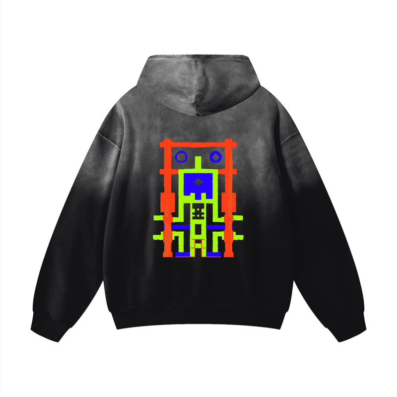 Neon Tribal Sunfade Oversized Hoodie