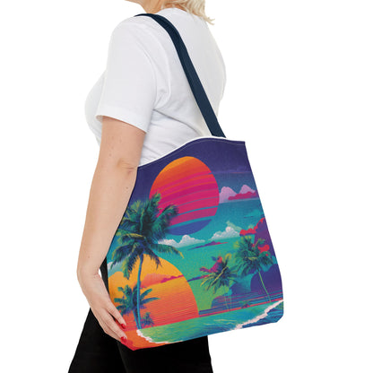 Neon Hawaii Surf Tribe Tote Bag Vinyl Beach Bag
