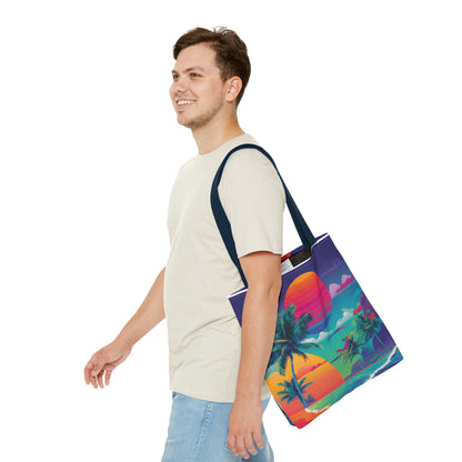 Neon Hawaii Surf Tribe Tote Bag Vinyl Beach Bag