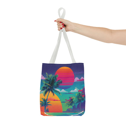 Neon Hawaii Surf Tribe Tote Bag Vinyl Beach Bag