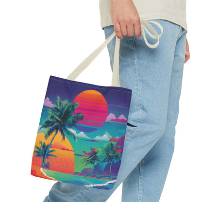 Neon Hawaii Surf Tribe Tote Bag Vinyl Beach Bag