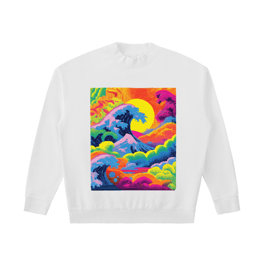 Neon Surf Tribe Drop Shoulder Crewneck Sweatshirt Limited Print RRCN19